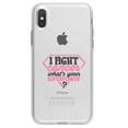 thumbnail image 1 of DistinctInk Clear Shockproof Hybrid Case for iPhone XR (6.1" Screen) - TPU Bumper Acrylic Back Tempered Glass Screen Protector - I Fight Cancer What's Your Superpower, 1 of 5