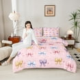 thumbnail image 4 of Castle Fairy Cartoon Colorful Bow Full Size Comforter Sets,Love Heart Bedding Sets, 4 of 8