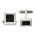 thumbnail image 4 of Auriga Fine Jewelry Titanium Polished Black IP-plated Wire Cufflinks for Men, 4 of 6