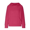 thumbnail image 5 of Hicidod Kids Girl Hoodies Casual Long Sleeve Cute Solid Color Hooded Sweatshirt Pocket Crew Neck Oversized Hoodies for Teen Girls, 5 of 7