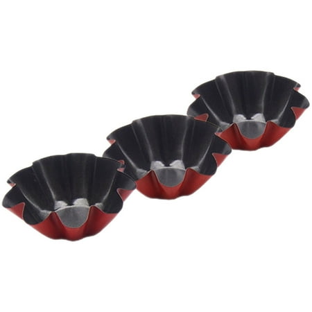 

3pcs HighCarbon Steel Egg Tart Mold Baking Accessory for Pies Puddings Cupcakes Multi Size