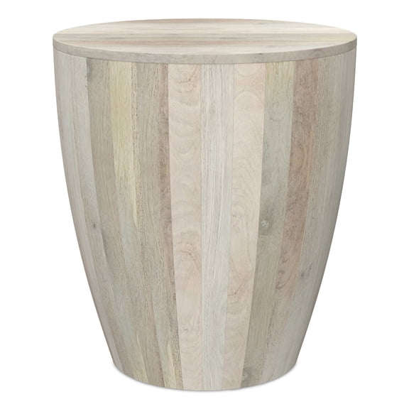 Simpli Home Elmbrook 21 inch Wide Solid Mango Modern End Table in White Wash, Assembled