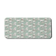 thumbnail image 1 of Tea Party Computer Mouse Pad, Polka Dots on Teapots and Cups Cupcake with Cherry on Top Teabag English, Rectangle Non-Slip Rubber Mousepad X-Large, 35" x 15", Almond Green Coral, by Ambesonne, 1 of 2