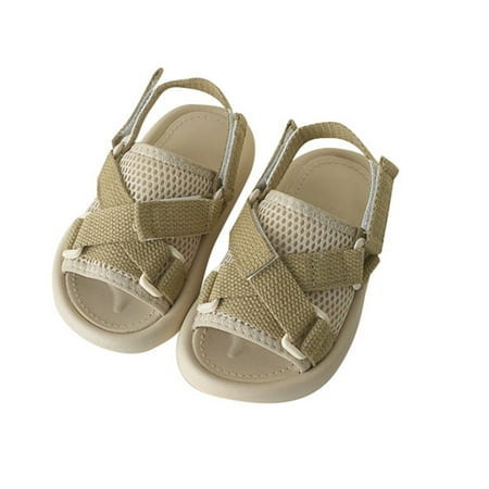 

Tengma Toddler Girl Sandals Middle Big Kids Boys Girls Sandals Summer Open Toe Non Slip Hundred Shoes Daily School Wear Sandals for Girls （Khaki Size: 25）