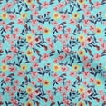 thumbnail image 1 of oneOone Viscose Jersey Aqua Blue Fabric Floral Sewing Material Print Fabric By The Yard 60 Inch Wide, 1 of 4