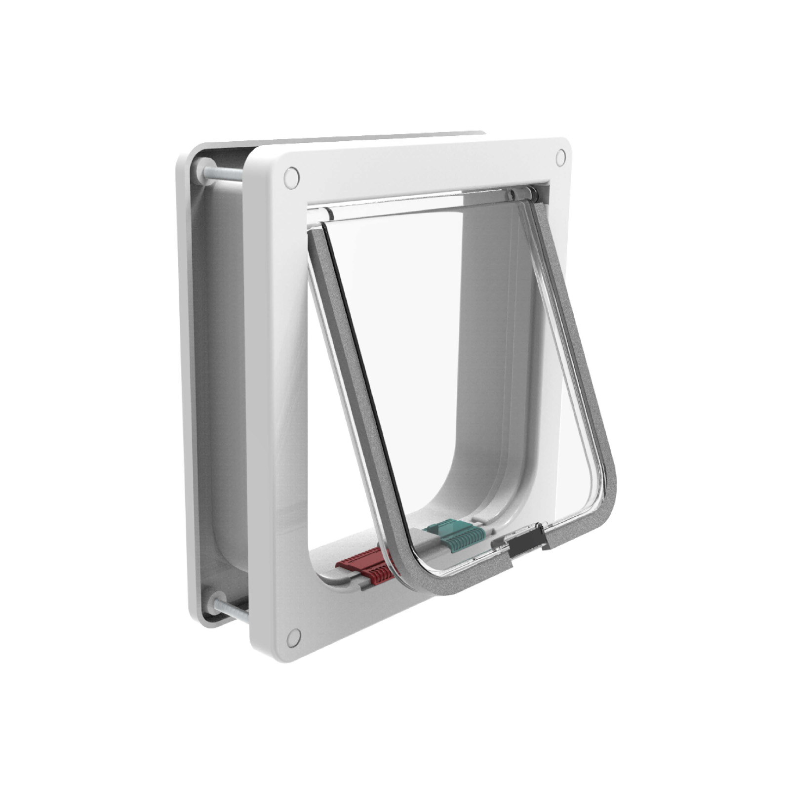 Hakuna Pets White Small Cat Flap for Screens, Doors & Walls up to 1.97" Thick, for Cats up to 11