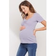 thumbnail image 2 of Solid Rib Knit Sweetheart Neckline Maternity Basic Top, 2 of 4