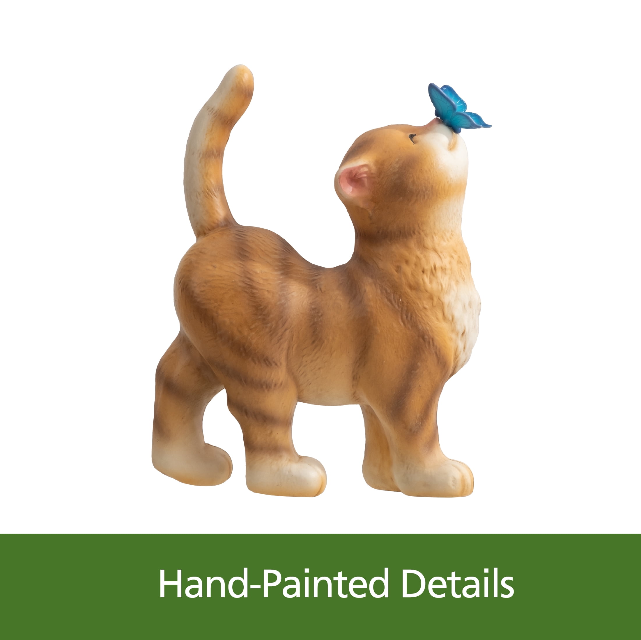 Mainstays Weather-Resistant Cat Garden Statue with Butterfly