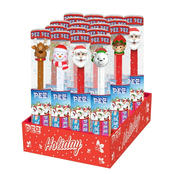 PEZ Candy Holiday Christmas Canes - 18 Count Display Box