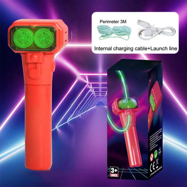 Oefntac Luminous Wand Luminous Wand Rope Transmitter,Rechargeable Handheld,Plastic Blue Green Red,Fluorescent Rope Night Play,Outdoor Leisure Toy