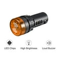 thumbnail image 5 of Uxcell AC DC 48V with Buzzer Flashing Alarm Dashboard LED Indicator Light Yellow, 5 of 5