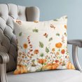 thumbnail image 4 of Pillow Covers 16x16 Set of 2, Orange Green Fall Throw Pillow Covers Decorative Couch Cushion Cover, Pumpkins Maple Leaf Thanksgiving Microfiber Soft Square Pillowcases for Bedroom Living Room Sofa, 4 of 9
