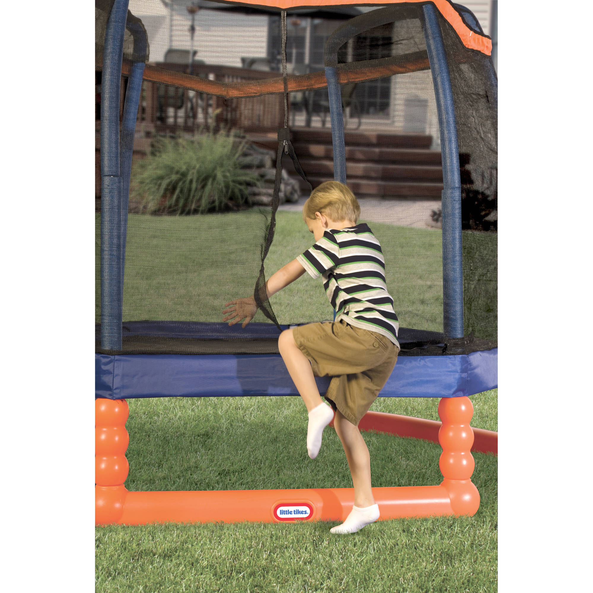 Little Tikes 7-Foot Trampoline, with Enclosure, Blue/Orange - image 4 of 6