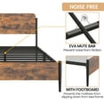 thumbnail image 6 of Yesfashion Queen Size Bed Frame with Wooden Headboard, Platform Bed Frame with Safe Rounded Corners, Strong Metal Slats Support, Mattress Foundation, Noise-Free, No Box Spring Needed, Retro Brown, 6 of 7