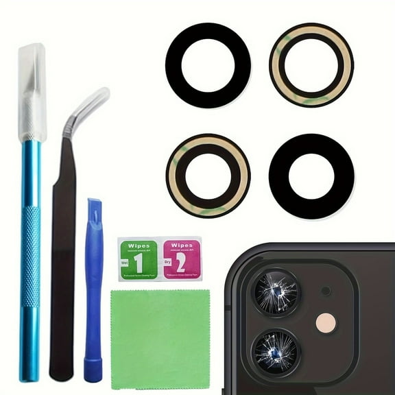 Camera Lens Replacement for iPhone 11  -  Rear Back Camera Glass Lens Replacement Kit for iPhone 11 6.1 inch with Repair Tools