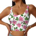thumbnail image 2 of Lsque Rose Flowers Printed Women'S Sports Bra, Compression, Moisture Wicking, High-Impact Sports Bra For Women,Supportive sports bra-Medium, 2 of 9