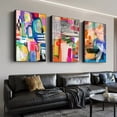 thumbnail image 2 of 3pcs Abstract Art Canvas Prints Set, Modern Geometric Line Drawing, Art Deco Glam Style, Fashion Theme, Frameless Wall Hanging Decor for Living Room, Bedroom, Home Office, Classroom, Indoor Use, Tra, 2 of 4