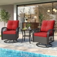 thumbnail image 4 of Poteban Outdoor Swivel Rocker Chairs, 3 Piece Patio Rocking Chairs with Padded Cushions Patio Bistro Furniture Set with Side Table for Porch Balcony Backyard, 4 of 11