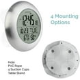thumbnail image 6 of KADAMS Silver Waterproof Digital Timer Clock with Smart Alarm, Hygrometer, Temperature Display, Suction Cup, for Home Kitchen or Bathroom, 6 of 8