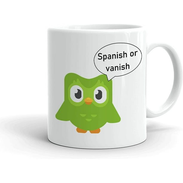 Funny Coffee Mugs11Oz,Spanish Duolingo Duo Language Vanish Lingo Bird