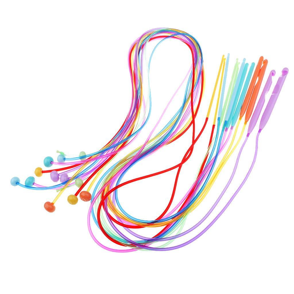 FVDPWYE 12Pcs ABS Plastic Afghan Tunisian Crochet Hook Set with Cable Carpet Rug Weaving
