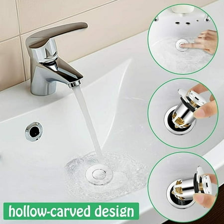 

SHAPERME Universal Wash Basin Core Bounce Drain Filter Bathroom Sink Plug Stopper UK
