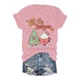 thumbnail image 1 of TSADFHJI Hauts de Noël pour Femmes Renne Tee-Shirt Décontracté Col Rond Manches Courtes pour Confort & Style TTG, 1 of 2