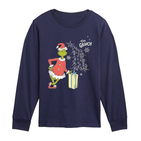 The Grinch - Grinch Present - Youth Boys Long Sleeve Graphic T-Shirt