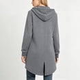 thumbnail image 4 of Full Zip Hoodie Jacket Women Oversized Long Sweatshirt Coat with Pockets Casual Drawstring Outerwear, 4 of 8