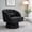 Velvet | Black, variant on Modern 360° Swivel Barrel Accent Chair - Velvet Upholstered Round Armchair - Striped Backrest, Ultra-Soft Cushion, Stuffed Velvet Design for Living Room, Bedroom