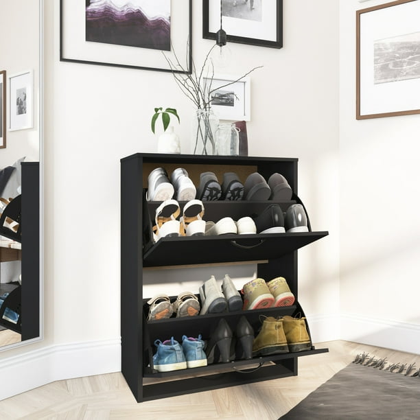 Zapatera Playcon Minimalista Organizador 12 Pares Negro
