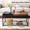 thumbnail image 2 of 40 inch Square Coffee Table Rustic Brown, Large Living Room Table, 2 of 6