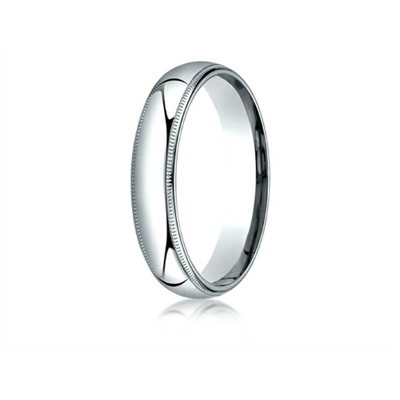 Benchmark� Platinum 5mm Slightly Domed Super Light Comfort-fit Wedding Band / Ring With Milgrain