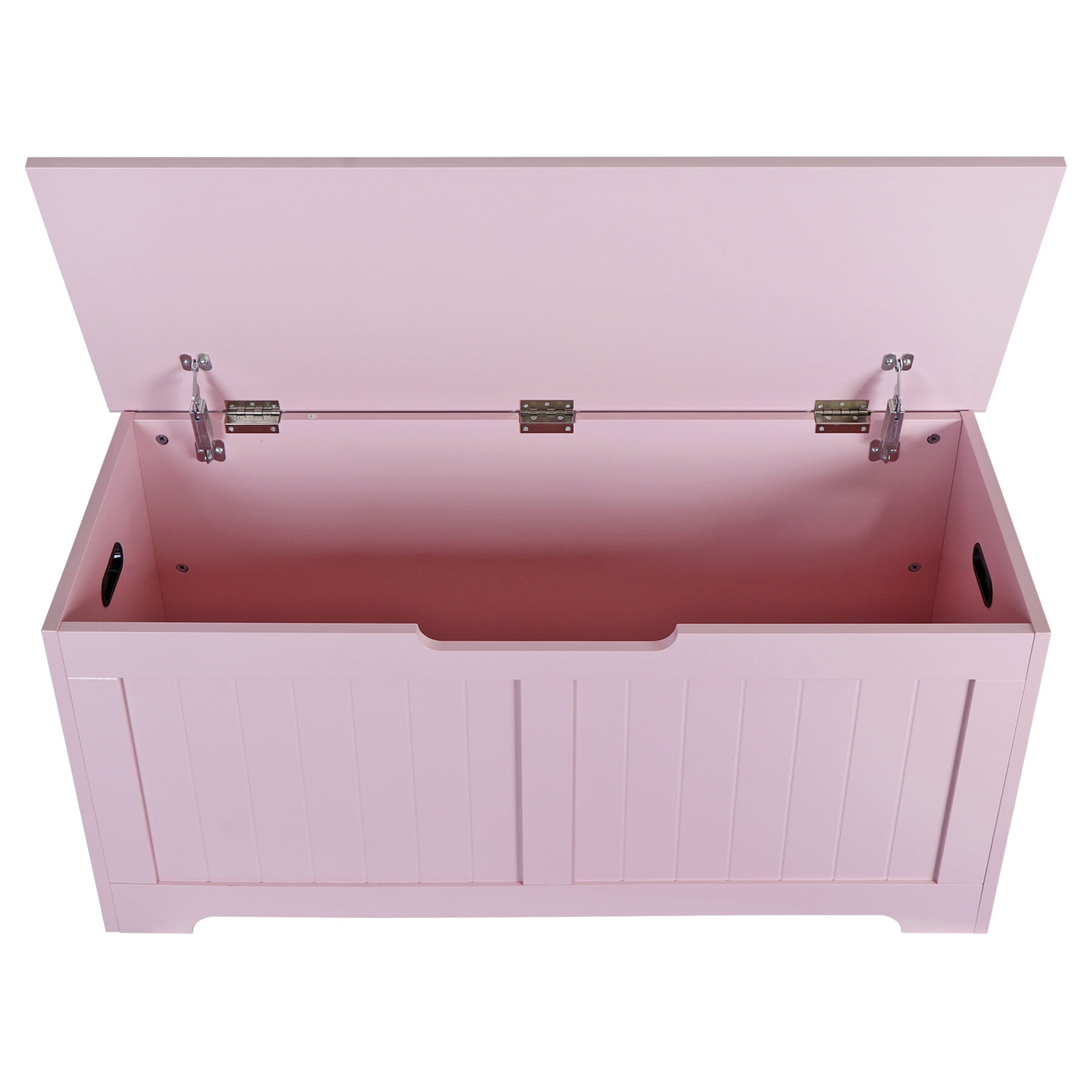ZENSTYLE Lift Top Entryway Storage Chest/Bench with Side Handles, MDF Frame Toy Box, Pink