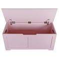 thumbnail image 3 of ZENSTYLE Lift Top Entryway Storage Chest/Bench with Side Handles, MDF Frame Toy Box, Pink, 3 of 10