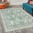 thumbnail image 2 of Flowers Decorative Rug, Soft Colors Exotic Petals of Blush Tones Tropical Lily Jungle Floral, Quality Carpet for Bedroom Dorm and Living Room, 6 Sizes, Almond Green Grey Pink, by Ambesonne, 2 of 4
