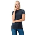 thumbnail image 3 of Simply Fashion Basic Crewneck Short Sleeve T-Shirts - Stretch Cotton Spandex,Charcoal,Small, 3 of 5