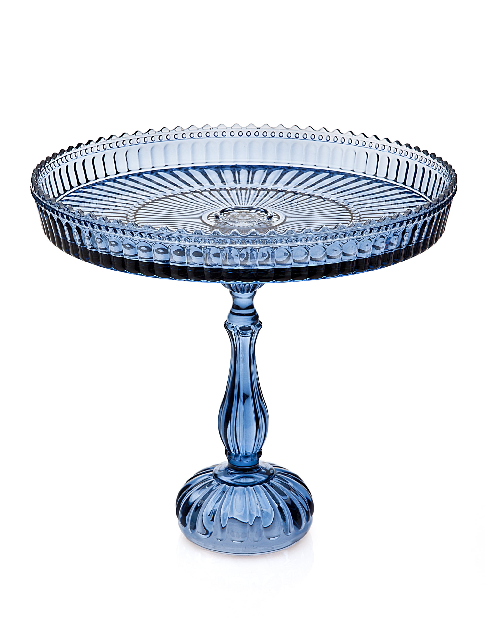 Godinger 12" Victoria Blue Stemmed Cake Plate