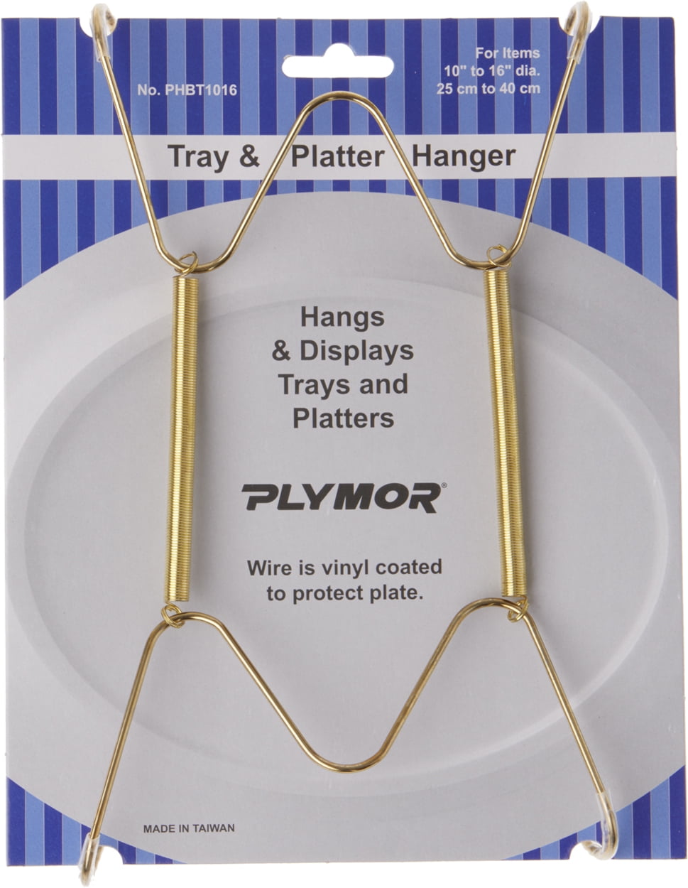 Plates 2-3" Plymor Gold Wall Mountable Plate Hanger 2 Pk 3.5"H x 2.5"W x .375" 