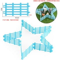 MRLESS 10pcs Miniature Plastic Fence Panel Mini Farm Fence Model Dollhouse Farm Kit Farm Animals Fence Figurines for Miniature Garden Play Accessories