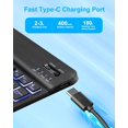 thumbnail image 3 of 7 Rainbow Backlight Rechargeable Detachable Keyboard Kit with Silent Wireless Mouse, 360 Swivel Adjustable Stand Case with Pencil Storage for iPad 7/8/9 10.2 inch, iPad Air 3 / Pro 10.5,Black, 3 of 9
