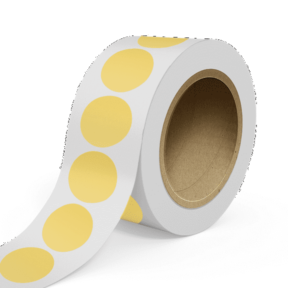 JAM Paper Circular Standard Label Rolls, Round, 2.5 Inch, Gold Matte Foil, 125 Labels/Roll