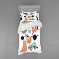 thumbnail image 2 of Ambesonne Animal Bedding Set 4 Pcs, Smiling Sloth Cartoon, Queen, Multicolor, 2 of 3