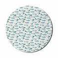 thumbnail image 1 of Koi Fish Mouse Pad for Computers, Regular Different Sized Japanese Koi Fish Patterns Ocean Marine Underwater Theme, Round Non-Slip Thick Rubber Modern Gaming Mousepad, 8" Round, Teal, by Ambesonne, 1 of 2