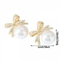 thumbnail image 2 of DESIGNICE Pearl Bow Earrings for Women Elegant Rhinestone Dangle Holiday Jewelry Christmas Party Drop Earrings Pearl Drop Earrings for Women, 2 of 7