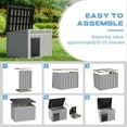thumbnail image 3 of LHBcraft Waterproof Dog House,Indoor & Outdoor Dog Shelter with Ventilated Design & Removable Roof, PP Dog Kennel for Medium to Large Dogs,Gray,42.8" L x 33" W x 31" H, 3 of 9