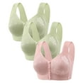 thumbnail image 1 of Diufon 3 Pack Wide Strap Bra for Women Everyday Front Closure Wireless Full Coverage Bras Soft Breathable Bra, 1 of 6