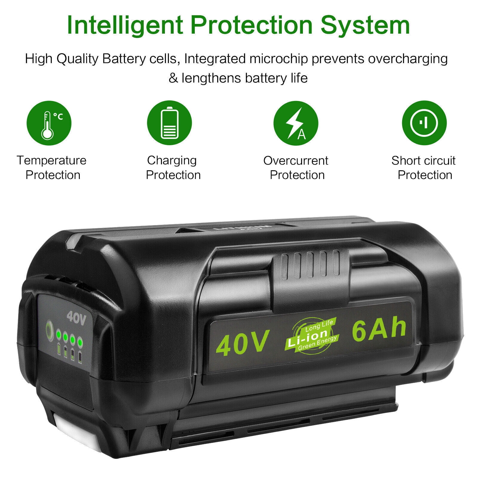 40V 6.0Ah Lithium Battery for Ryobi 40 Volt OP4026 OP40602 OP4050A OP4040 Power Tools