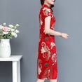 thumbnail image 3 of Qipao Spring Short Sleeve Weaved Brocade Girl Chinese Style Slim Long Dress, 3 of 4