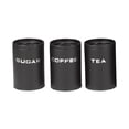 thumbnail image 1 of Luzkey 3 Pieces Coffee Bean Storage Box Coffee Bean Tea Sugar Container Set Kitchen Storage Box Tea Keeper Metal Organizer Practical Multifunction Suitable for Kitchen Countertop Office Black, 1 of 8